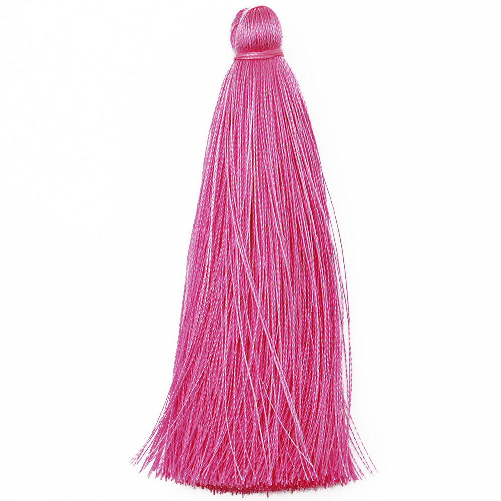 8cm Pink Silky Tassels,Korea Handmade Long Jewelry Making Tassels,Quality Necklace Tassels, 20pcs/lot