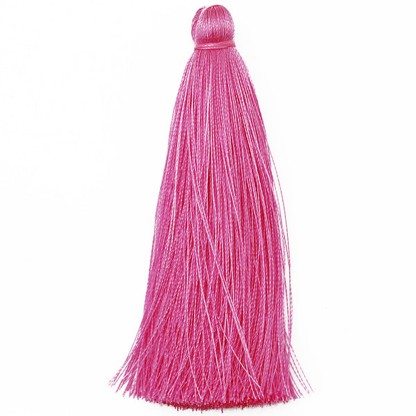 8cm Pink Silky Tassels,Korea Handmade Long Jewelry Making Tassels,Quality Necklace Tassels, 20pcs/lot