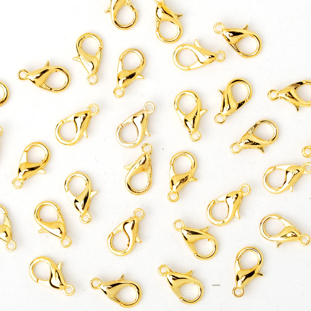 16mm Alloy Lobster Clasps Fastener Hooks Jewellery-making,18k gold 50pcs