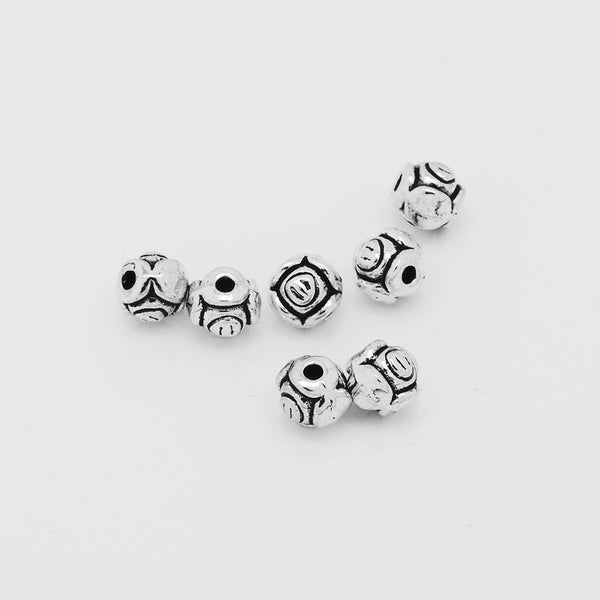 Buddhism Beads,Silver Euro Style Beads,Large Hole Spacer beads,Diy Bulk beads,Thickness 5mm,sold 100pcs/lot