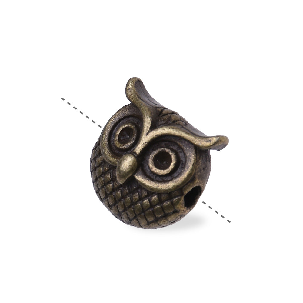 20 Antique Bronze Owl Spacer Bead Loose Spacer Bead Jewelry DIY Bracelet Making European Charms 11x11mm