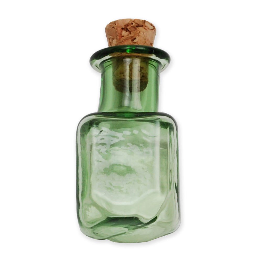 14 * 25mm Colored Tetragonal Wishing Bottle,Green Small Glass Flat Bottle With Cork,Empty Glass Bottles,Glass Jar,10pcs/lots