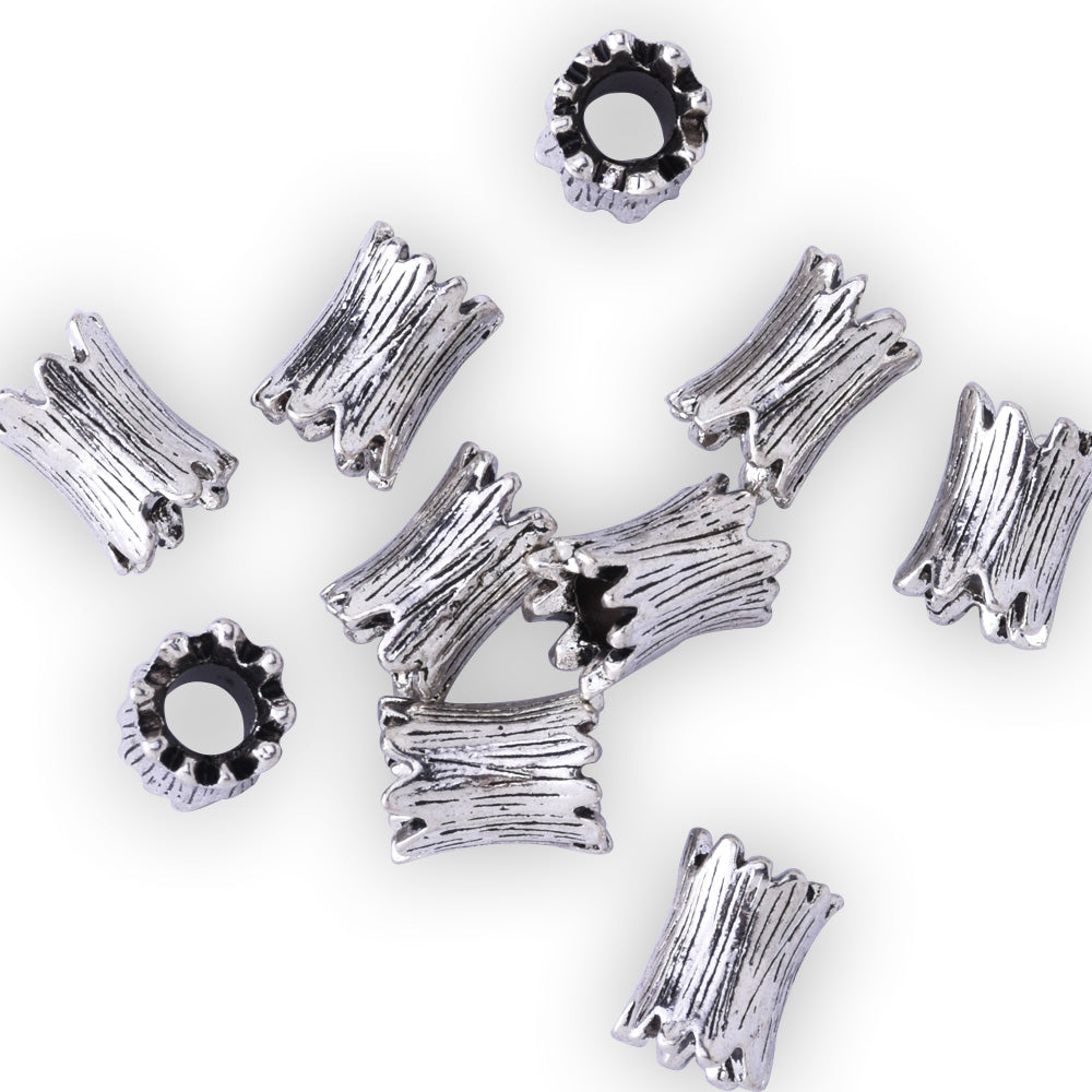 12mm Alloy Big Hole Beads Anti Silver European Spacer Charm Bead Diy Bead 50pcs