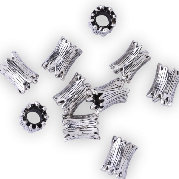 12mm Alloy Big Hole Beads Anti Silver European Spacer Charm Bead Diy Bead 50pcs