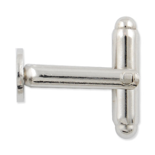 Rhodium Plated Cufflink Blanks with a 8mm Glue Pad