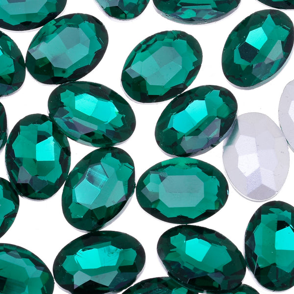 18x25mm Oval Pointed Back Rhinestones Glass Jewels point crystal Nail Art Craft Supply green 50pcs 10184053