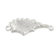 40*15MM Brass Base, White Plated,Clear Rhinestone,Cute wing Charm,Design Fits Wrist Shape