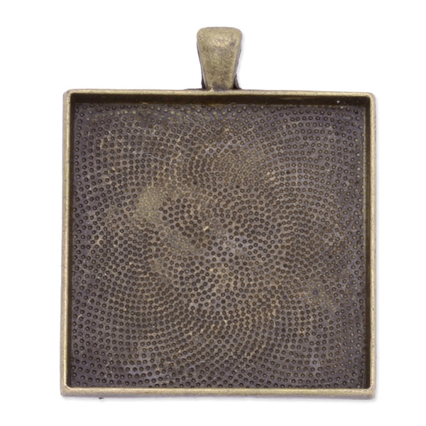 35mm(inside) square Pendant tryas,zinc alloy filled,Antique bronze plated,20pcs/lot