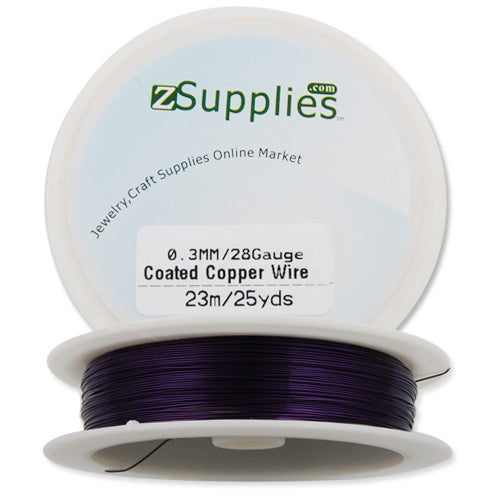 0.3MM Thick Purple Coated Soft Copper Wire,about 23M/25yds per Roll,28Gauge,Sold 10 Rolls Per Lot