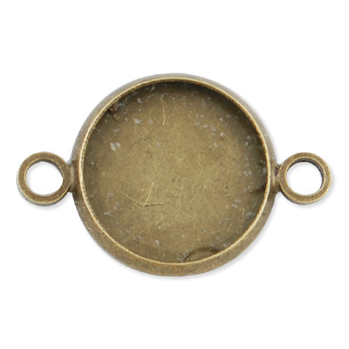 50 Bracelet Base With 12MM Round Setting,Antique Bronze Plated,Lead Free And Nickel Free