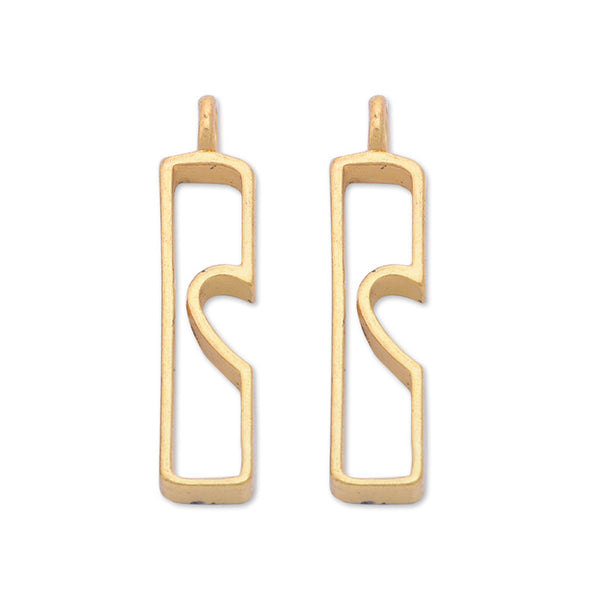 10 Metal Heart to heart frame 36*8*4mm open back pendant  Zinc alloy Resin Setting Blanks,gold