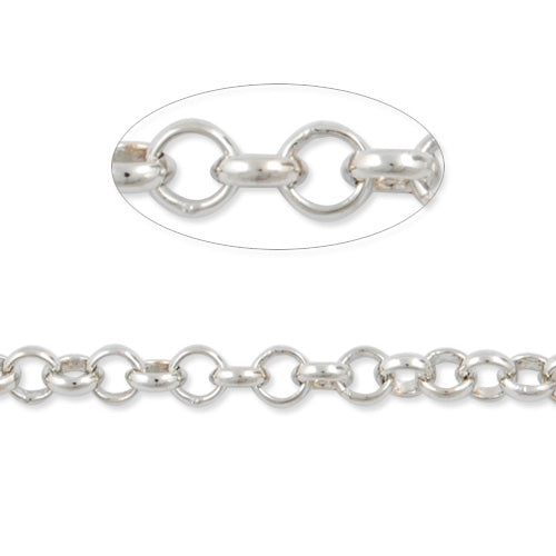 3.8MM Brass Rhodium Plated Cube Chain,Handmade,Sold 25 Meters Per Roll