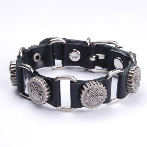2014 leather bracelet,high quality Punk cowhide bracelet,pure handmade jewelry,fashion jewelry,factory price!Black color,sold 10pcs per pkg