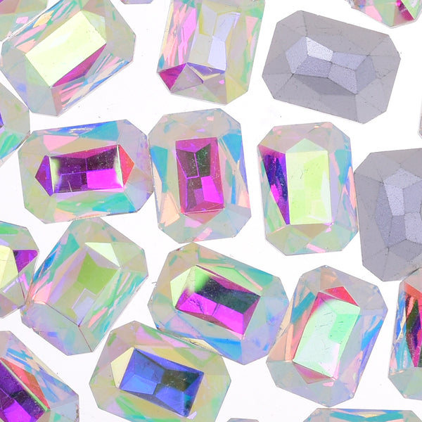18x25mm Rectangle Pointed Back Rhinestones glass crystals beads wedding diy jewelry clear AB 50pcs 10183557