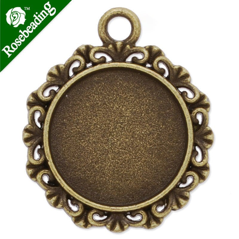 20mm Round pendant tray,zinc alloy filled,antique Bronze plated,20pcs/lot